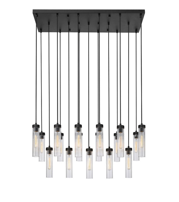 Linear Chandelier Z-Lite 740P-17L-MB Matte Black Beau 17 Light Linear Chandelier Z-Lite