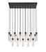 Linear Chandelier Z-Lite 740P-17L-MB Matte Black Beau 17 Light Linear Chandelier Z-Lite
