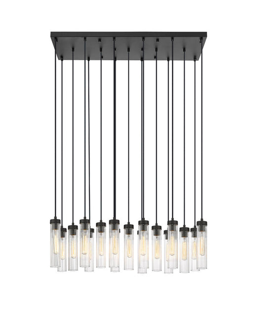 Linear Chandelier Z-Lite 740P-17L-MB Matte Black Beau 17 Light Linear Chandelier Z-Lite