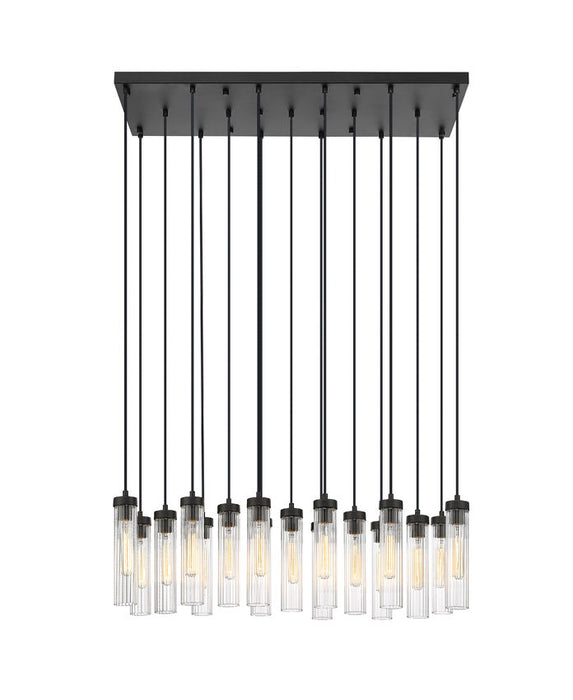 Linear Chandelier Z-Lite 740P-17L-MB Matte Black Beau 17 Light Linear Chandelier Z-Lite