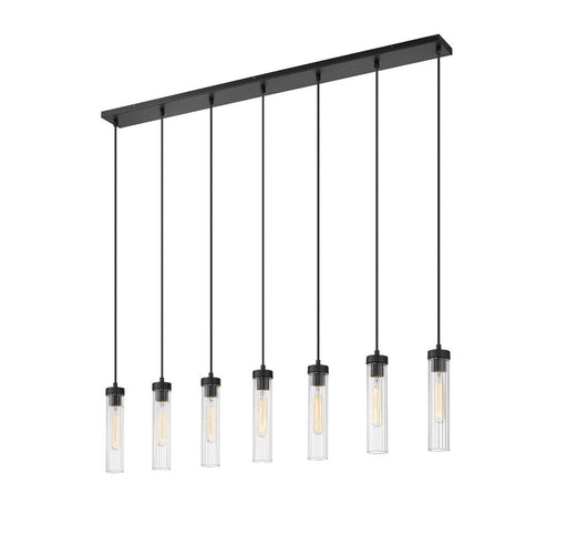 Linear Chandelier Z-Lite 740P-7L-MB Matte Black Beau 7 Light Linear Chandelier Z-Lite