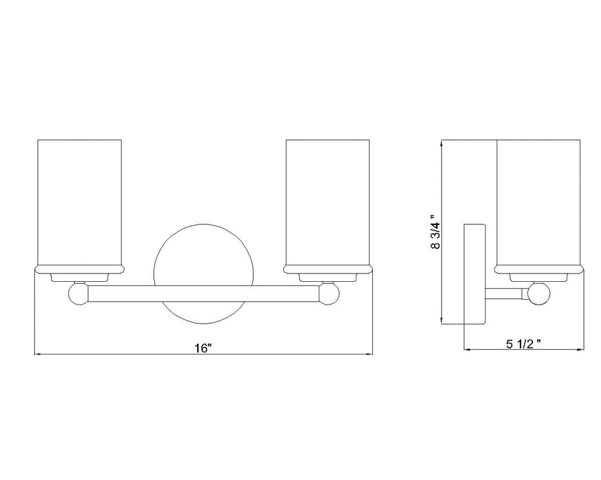 Vanity Z-Lite 742-2V-LG Luxe Gold Thayer 2 Light Vanity Z-Lite