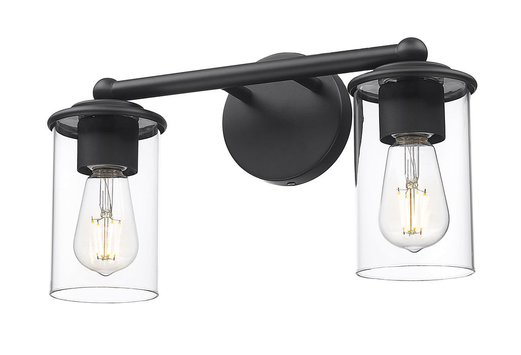 Vanity Z-Lite 742-2V-MB Matte Black Thayer 2 Light Vanity Z-Lite
