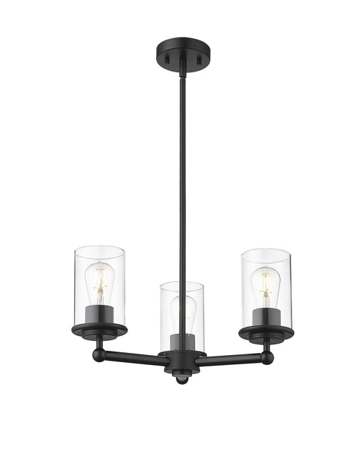 Chandelier Z-Lite 742-3MB Matte Black Thayer 3 Light Chandelier Z-Lite