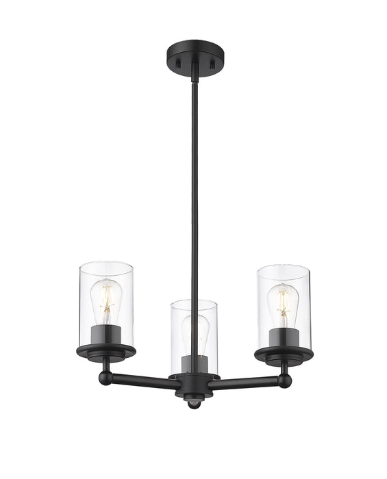 Chandelier Z-Lite 742-3MB Matte Black Thayer 3 Light Chandelier Z-Lite