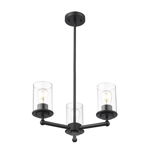 Chandelier Z-Lite 742-3MB Matte Black Thayer 3 Light Chandelier Z-Lite