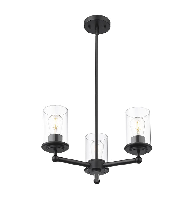 Chandelier Z-Lite 742-3MB Matte Black Thayer 3 Light Chandelier Z-Lite