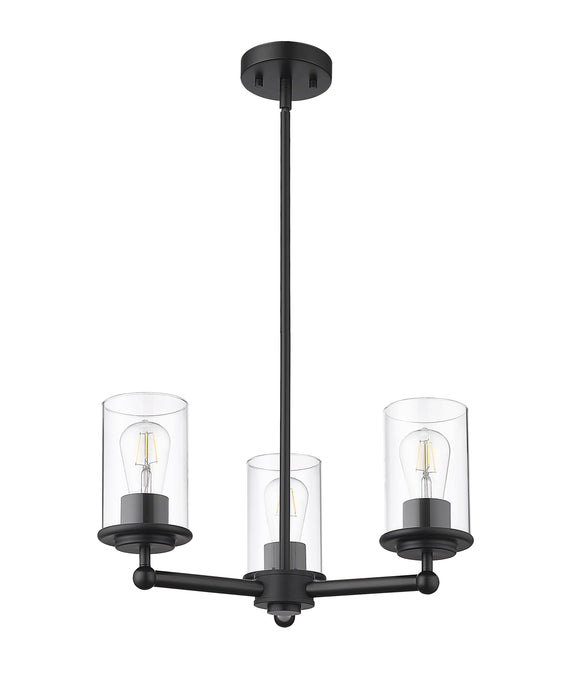 Chandelier Z-Lite 742-3MB Matte Black Thayer 3 Light Chandelier Z-Lite