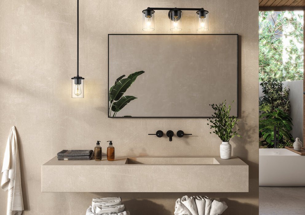 Vanity Z-Lite 742-3V-MB Matte Black Thayer 3 Light Vanity Z-Lite