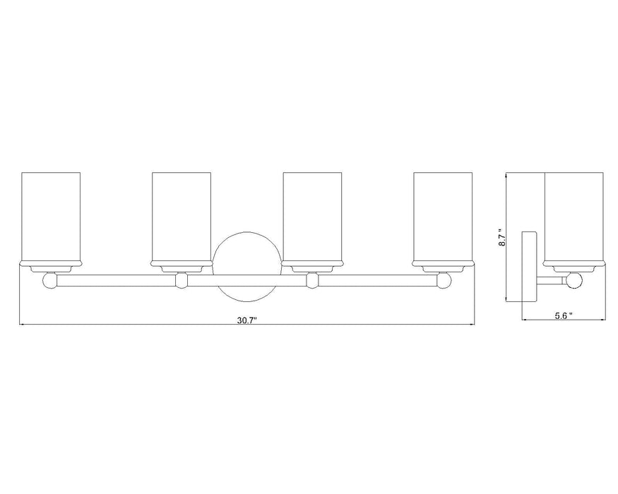 Vanity Z-Lite 742-4V-BN Brushed Nickel Thayer 4 Light Vanity Z-Lite