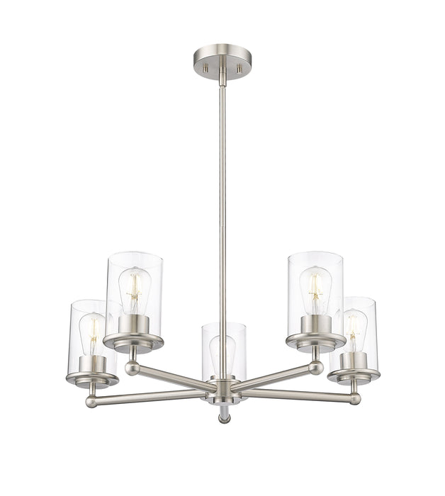 Chandelier Z-Lite 742-5BN Brushed Nickel Thayer 5 Light Chandelier Z-Lite