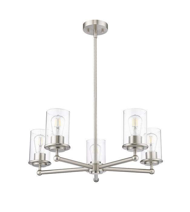 Chandelier Z-Lite 742-5BN Brushed Nickel Thayer 5 Light Chandelier Z-Lite