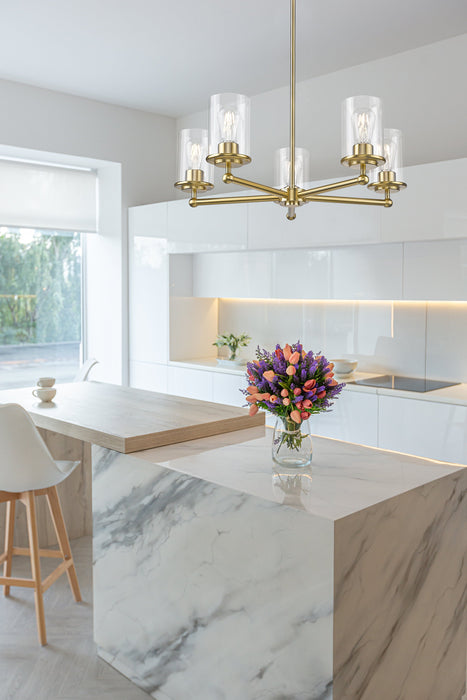 Chandelier Z-Lite 742-5LG Luxe Gold Thayer 5 Light Chandelier Z-Lite