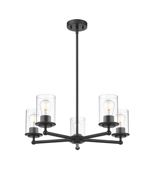 Chandelier Z-Lite 742-5MB Matte Black Thayer 5 Light Chandelier Z-Lite