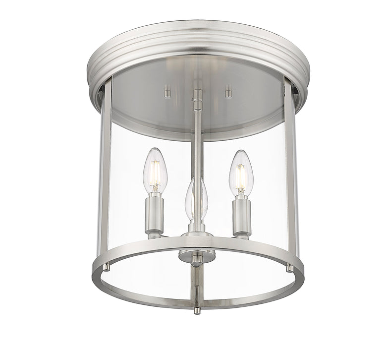 Flush Mount Z-Lite 742F13-BN Brushed Nickel Thayer 3 Light Flush Mount Z-Lite