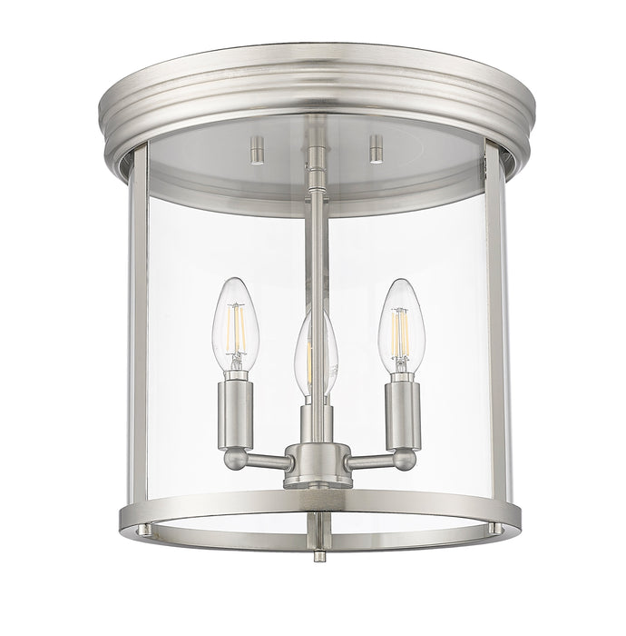 Flush Mount Z-Lite 742F13-BN Brushed Nickel Thayer 3 Light Flush Mount Z-Lite
