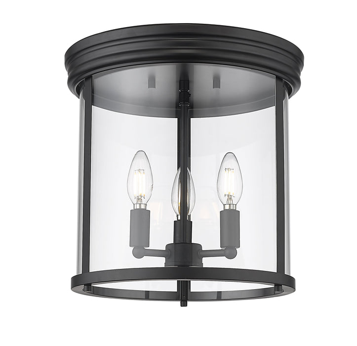 Flush Mount Z-Lite 742F13-MB Matte Black Thayer 3 Light Flush Mount Z-Lite