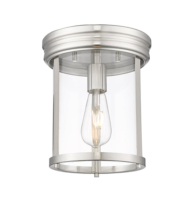 Flush Mount Z-Lite 742F9-BN Brushed Nickel Thayer 1 Light Flush Mount Z-Lite