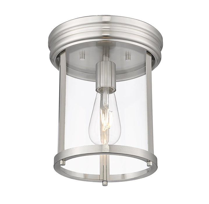 Flush Mount Z-Lite 742F9-BN Brushed Nickel Thayer 1 Light Flush Mount Z-Lite