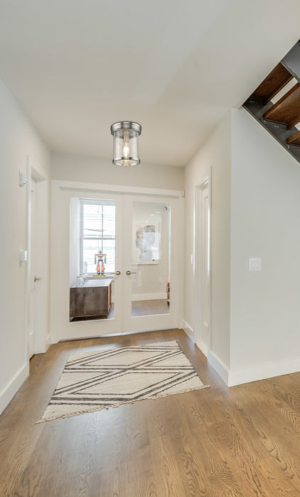 Flush Mount Z-Lite 742F9-BN Brushed Nickel Thayer 1 Light Flush Mount Z-Lite