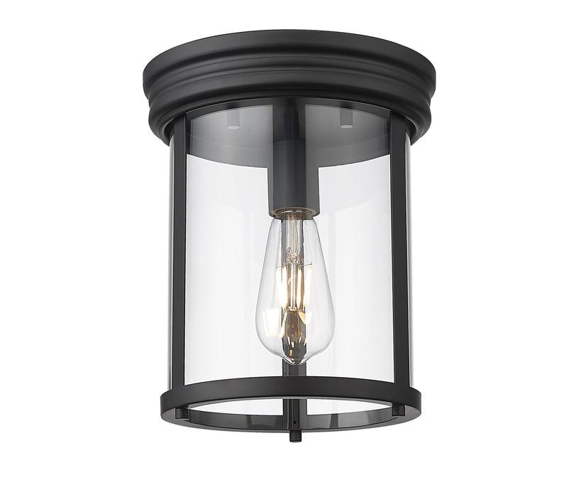 Flush Mount Z-Lite 742F9-MB Matte Black Thayer 1 Light Flush Mount Z-Lite