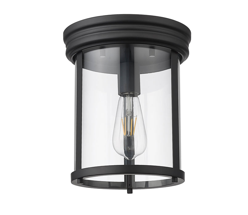 Flush Mount Z-Lite 742F9-MB Matte Black Thayer 1 Light Flush Mount Z-Lite