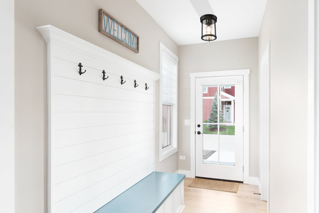 Flush Mount Z-Lite 742F9-MB Matte Black Thayer 1 Light Flush Mount Z-Lite