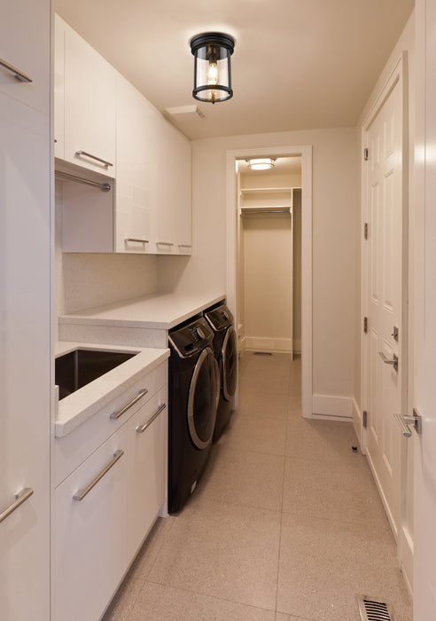 Flush Mount Z-Lite 742F9-MB Matte Black Thayer 1 Light Flush Mount Z-Lite