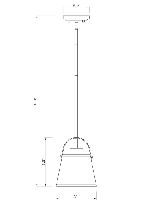 Pendant Z-Lite 743P8-HBR Heritage Brass Z-Studio 1 Light Pendant Z-Lite