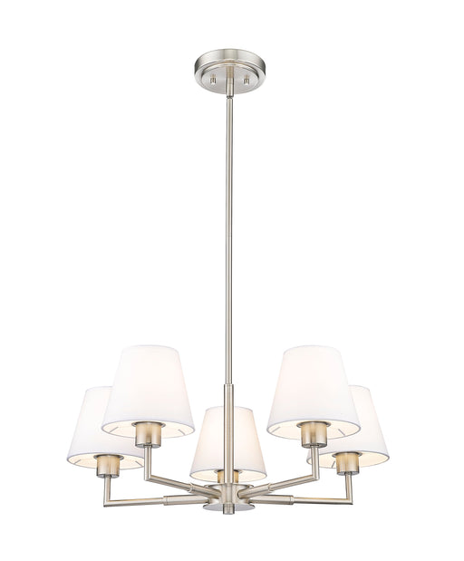 Chandelier Z-Lite 744-26R-BN Brushed Nickel Leila 5 Light Chandelier Z-Lite