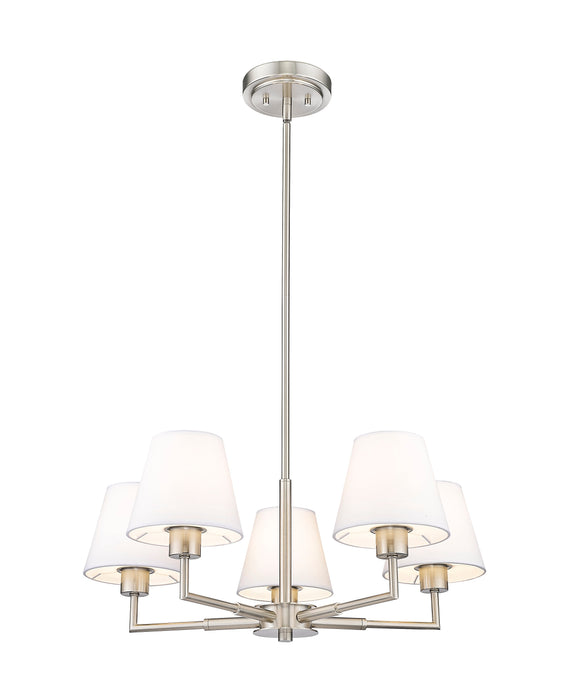 Chandelier Z-Lite 744-26R-BN Brushed Nickel Leila 5 Light Chandelier Z-Lite