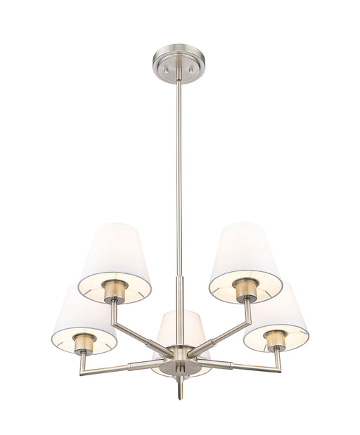 Chandelier Z-Lite 744-26R-BN Brushed Nickel Leila 5 Light Chandelier Z-Lite