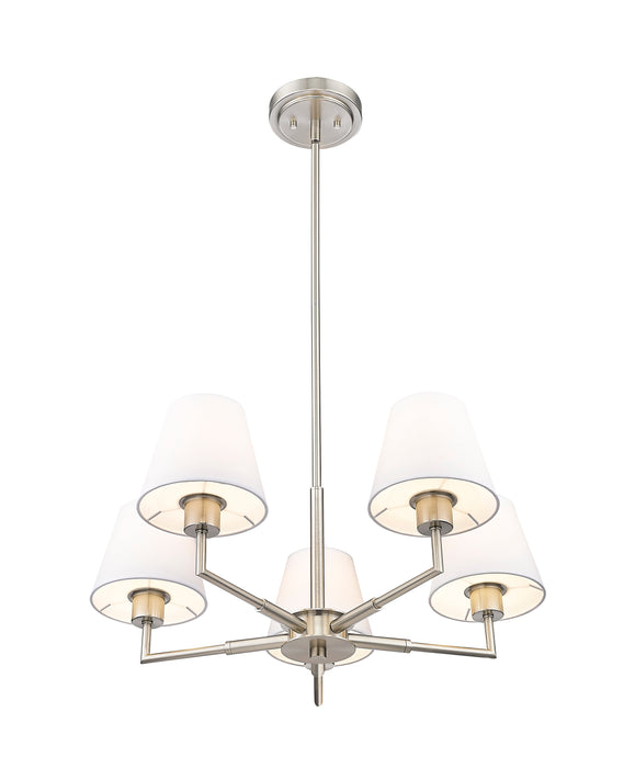 Chandelier Z-Lite 744-26R-BN Brushed Nickel Leila 5 Light Chandelier Z-Lite