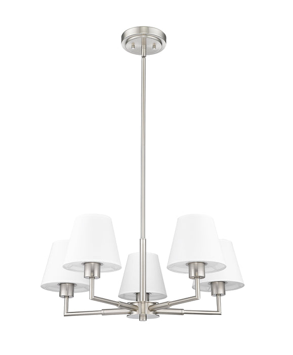 Chandelier Z-Lite 744-26R-BN Brushed Nickel Leila 5 Light Chandelier Z-Lite