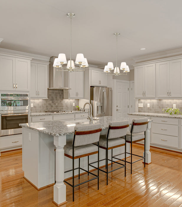 Chandelier Z-Lite 744-26R-BN Brushed Nickel Leila 5 Light Chandelier Z-Lite