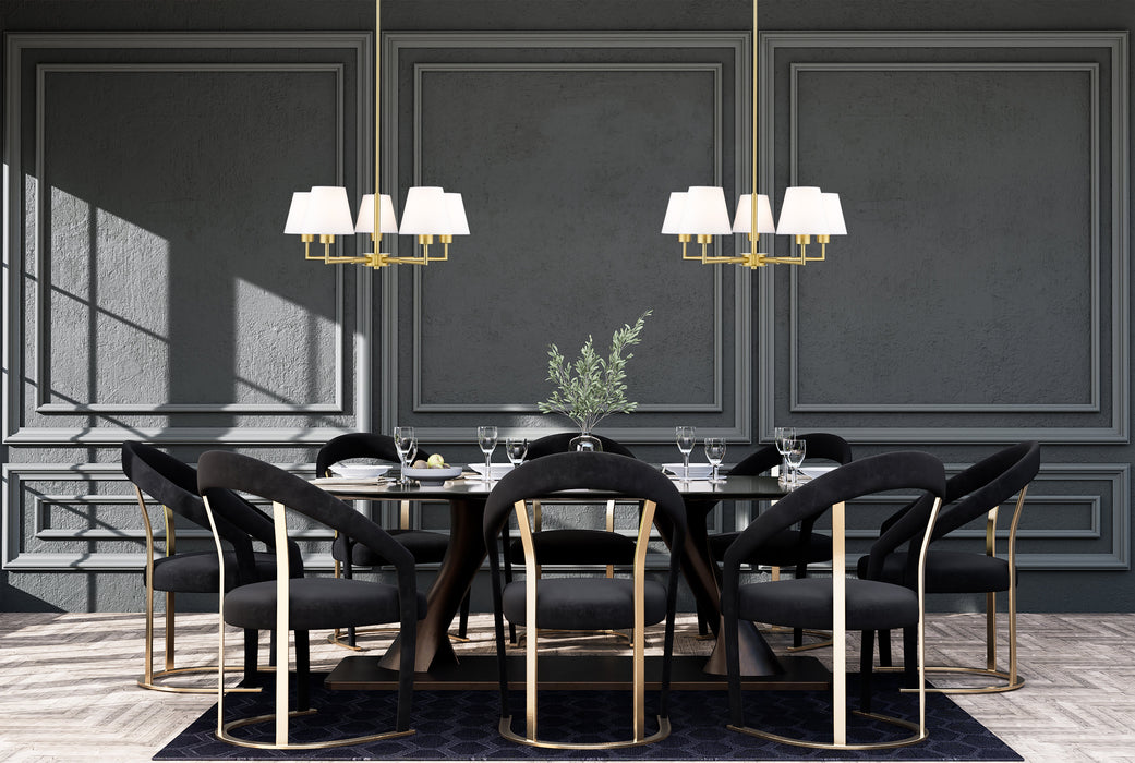 Chandelier Z-Lite 744-26R-LG Luxe Gold Leila 5 Light Chandelier Z-Lite