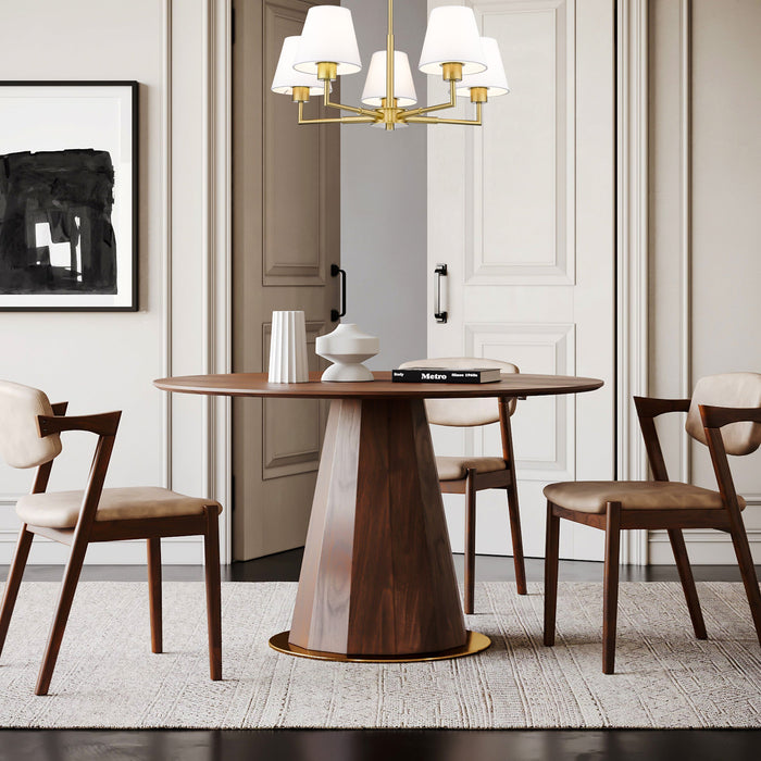 Chandelier Z-Lite 744-26R-LG Luxe Gold Leila 5 Light Chandelier Z-Lite