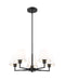 Chandelier Z-Lite 744-26R-MB Matte Black Leila 5 Light Chandelier Z-Lite