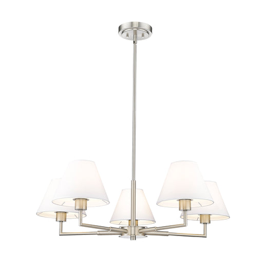 Chandelier Z-Lite 744-34R-BN Brushed Nickel Leila 5 Light Chandelier Z-Lite