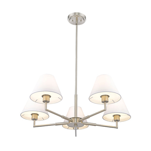 Chandelier Z-Lite 744-34R-BN Brushed Nickel Leila 5 Light Chandelier Z-Lite