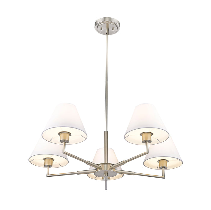 Chandelier Z-Lite 744-34R-BN Brushed Nickel Leila 5 Light Chandelier Z-Lite
