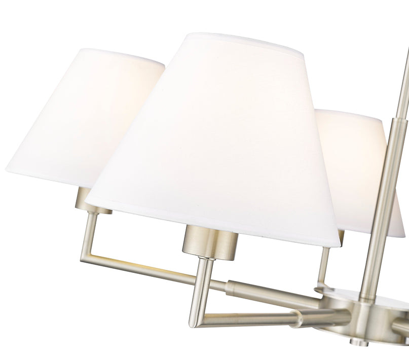 Chandelier Z-Lite 744-34R-BN Brushed Nickel Leila 5 Light Chandelier Z-Lite