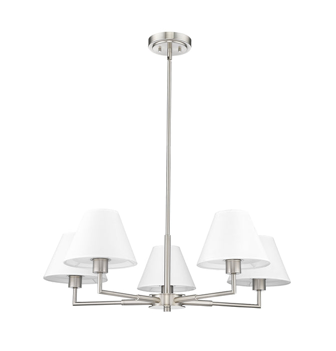 Chandelier Z-Lite 744-34R-BN Brushed Nickel Leila 5 Light Chandelier Z-Lite