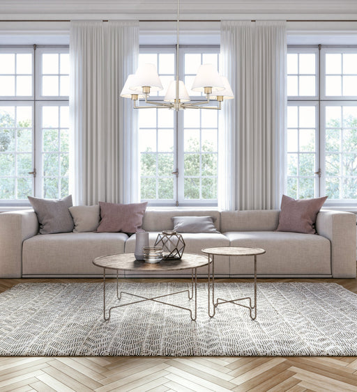 Chandelier Z-Lite 744-34R-BN Brushed Nickel Leila 5 Light Chandelier Z-Lite