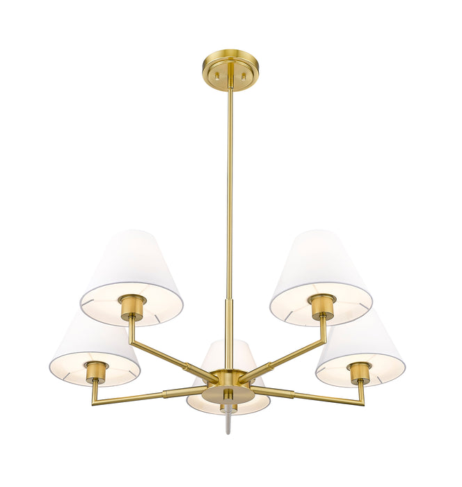 Chandelier Z-Lite 744-34R-LG Luxe Gold Leila 5 Light Chandelier Z-Lite