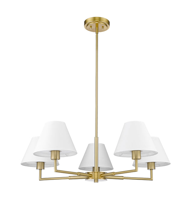 Chandelier Z-Lite 744-34R-LG Luxe Gold Leila 5 Light Chandelier Z-Lite