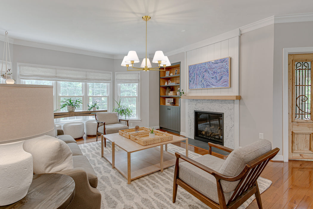 Chandelier Z-Lite 744-34R-LG Luxe Gold Leila 5 Light Chandelier Z-Lite