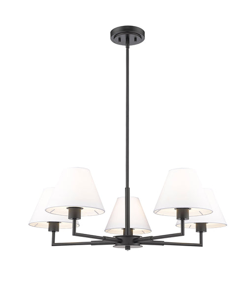 Chandelier Z-Lite 744-34R-MB Matte Black Leila 5 Light Chandelier Z-Lite