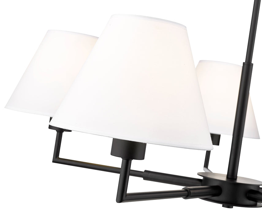 Chandelier Z-Lite 744-34R-MB Matte Black Leila 5 Light Chandelier Z-Lite