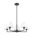 Chandelier Z-Lite 744-34R-MB Matte Black Leila 5 Light Chandelier Z-Lite